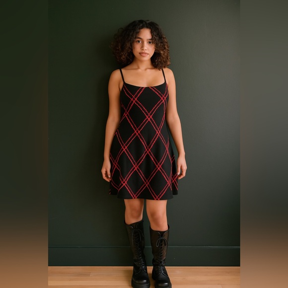 Tocca Black Wool/ Cashmere Slip Dress with Multi Colored Rickrack Detail  Sz 8 - Picture 1 of 7